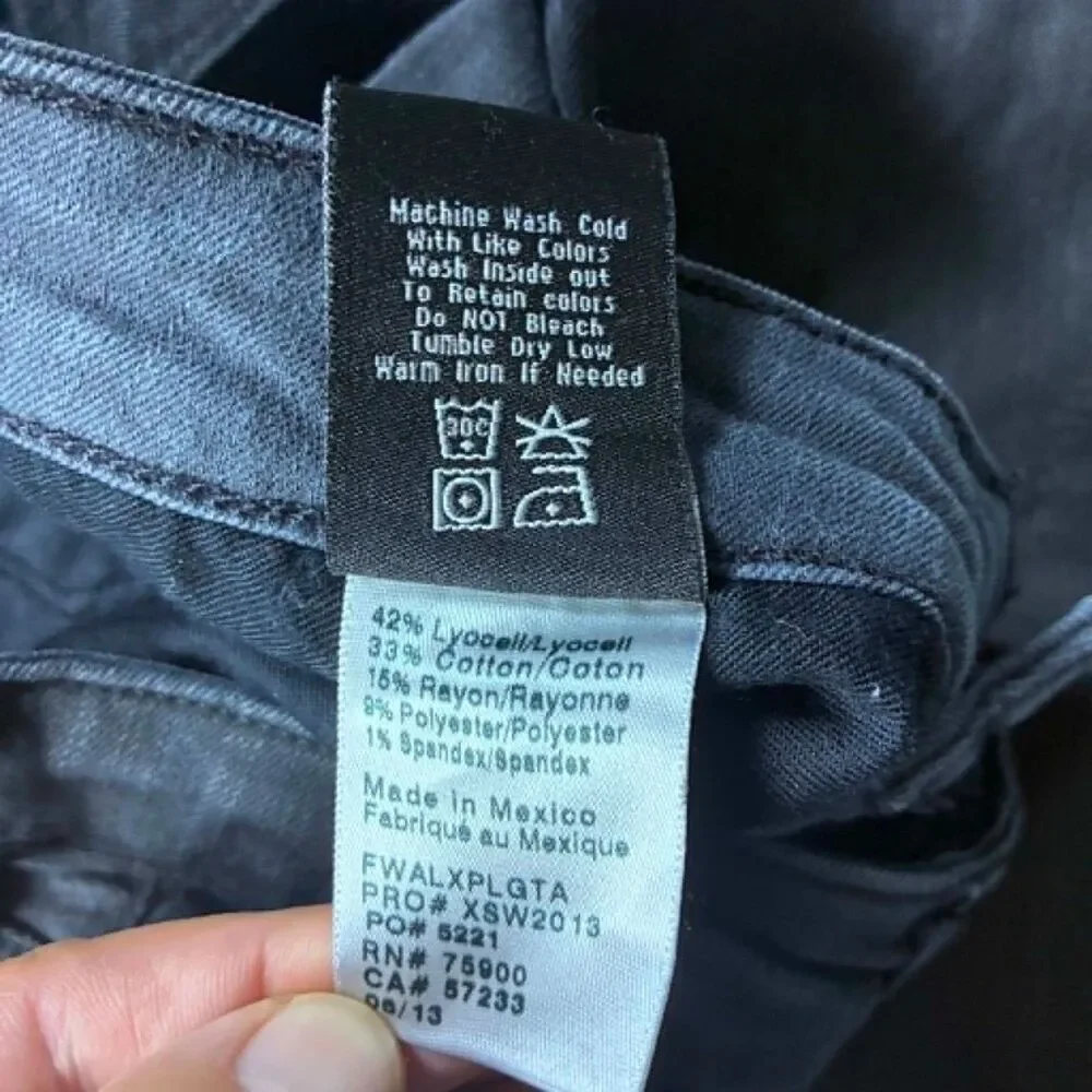 Big Star Alex Skinny Jeans Womens 25 Black Mid Rise Stretch Denim Pants